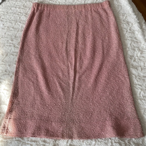 Vintage Union Made Pink Semi Sheer Pencil Skirt Size 16‎ Textured Woven - Picture 1 of 3